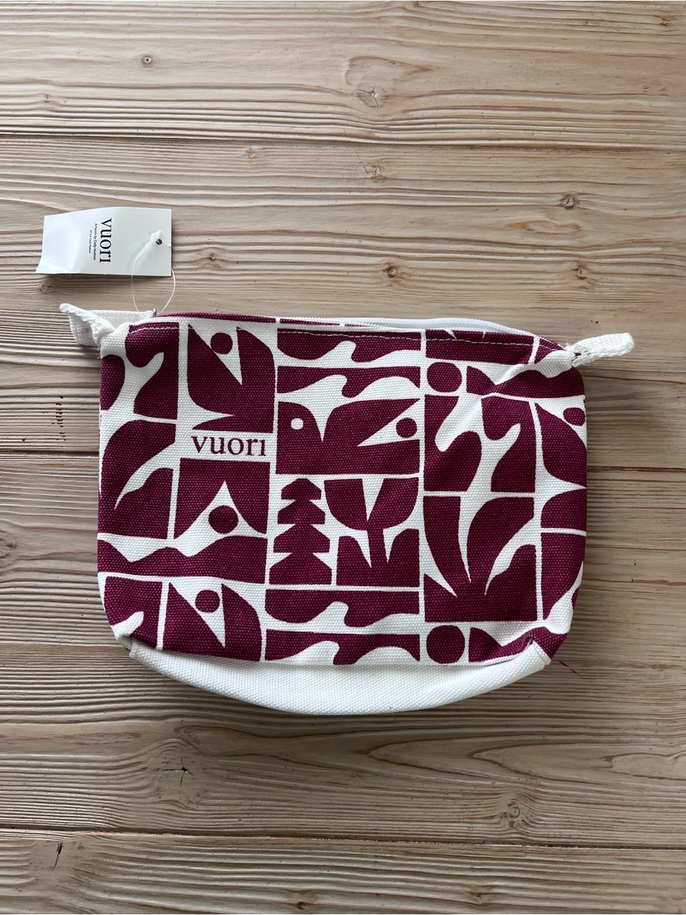 NWT Vuori Holiday Strawberry Canvas Zip Pouch Cosmetic Bag
